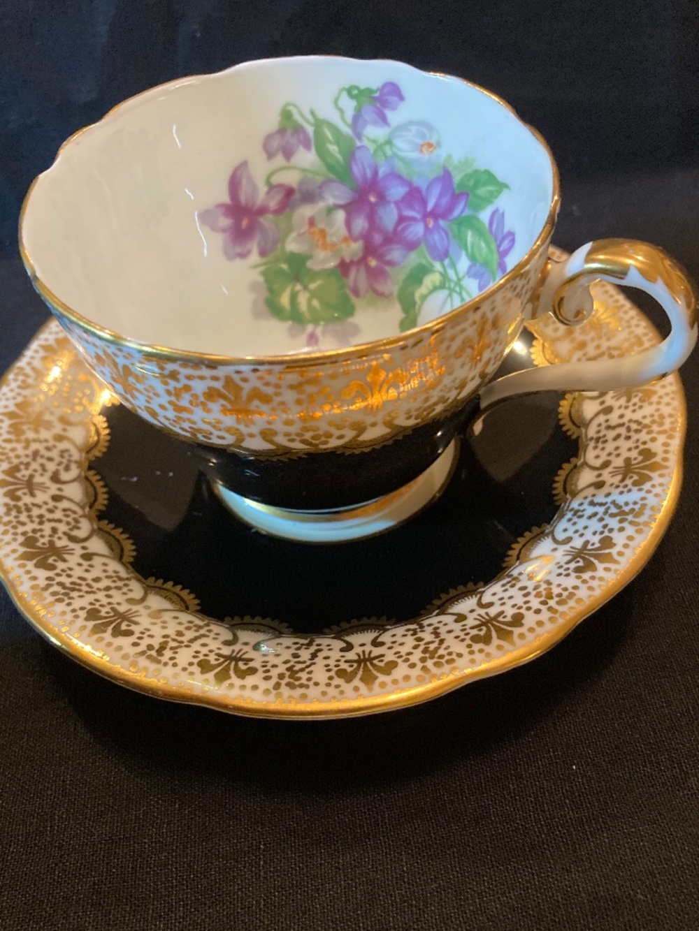 VINTAGE AYNSLEY ENGLISH CHINA TEA CUP & SAUCER SET